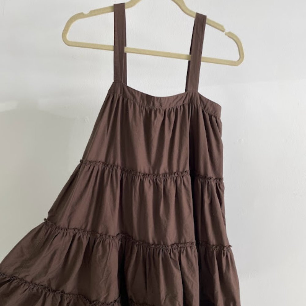 VINTAGE TIERED MIDI DRESS